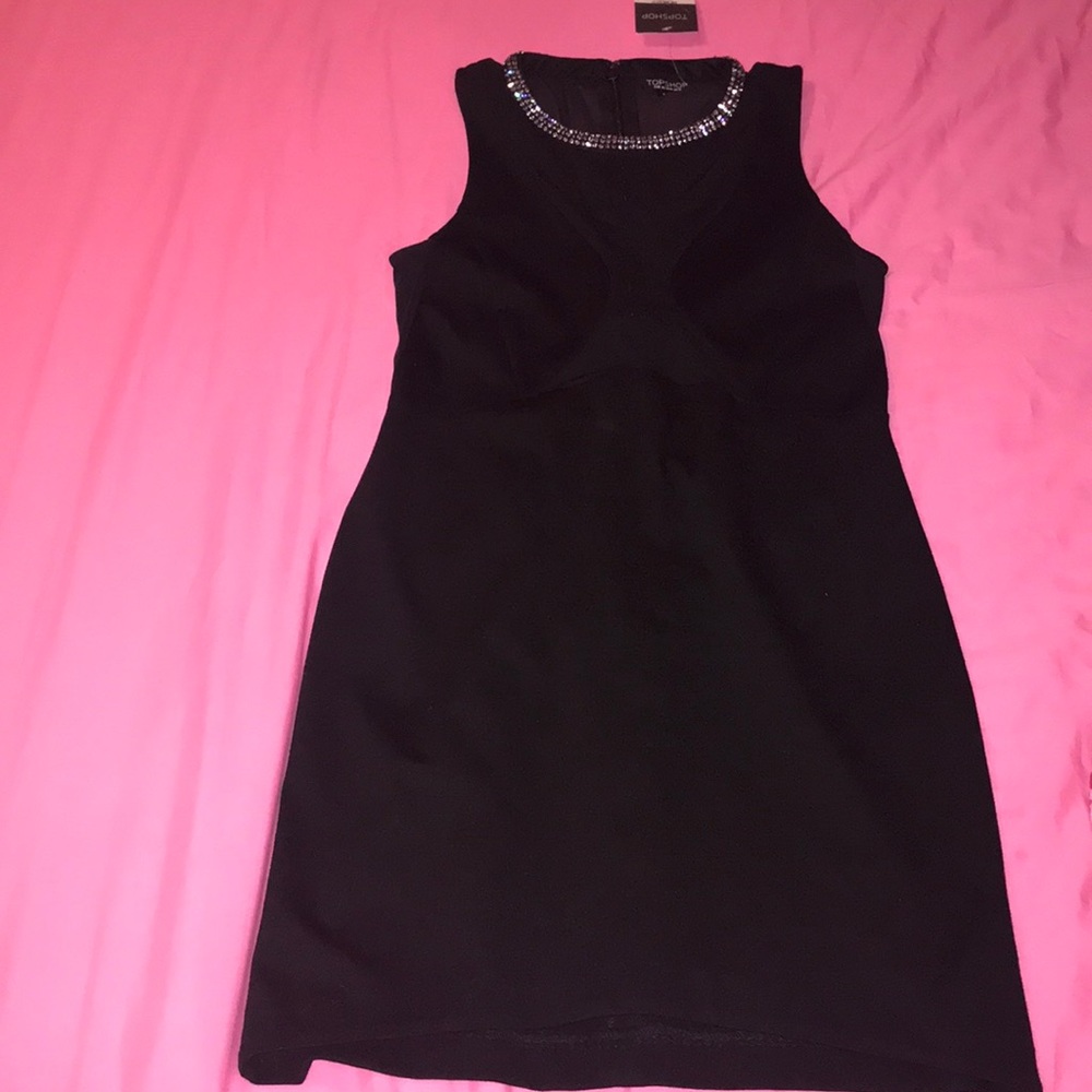 Top Shop Mesh Chest Cut Out Dress